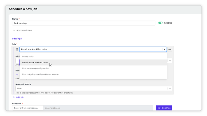 Alumio - Forum - Repairing Stuck Tasks via Scheduler_1