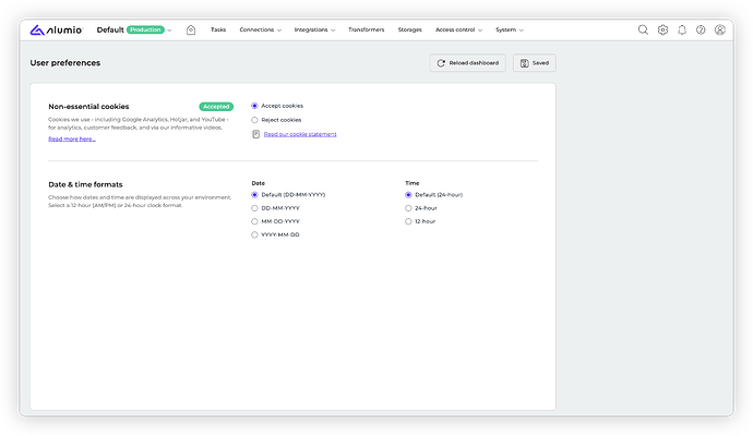 Alumio - Forum Release Notes - 3.114.0-RC1User Preferences and Settings 1
