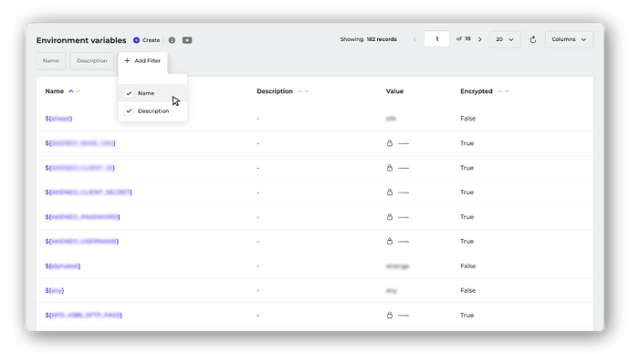 Alumio - Forum Release Notes - 3.94.0-RC1_Environment Variables Filters