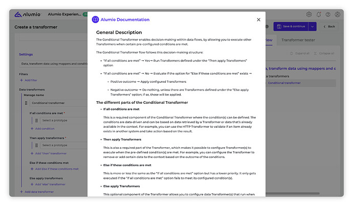 Alumio - Forum - Documentation Popup_Documentation Popup
