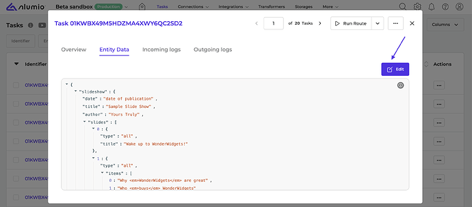 Release notes - Entity Task data