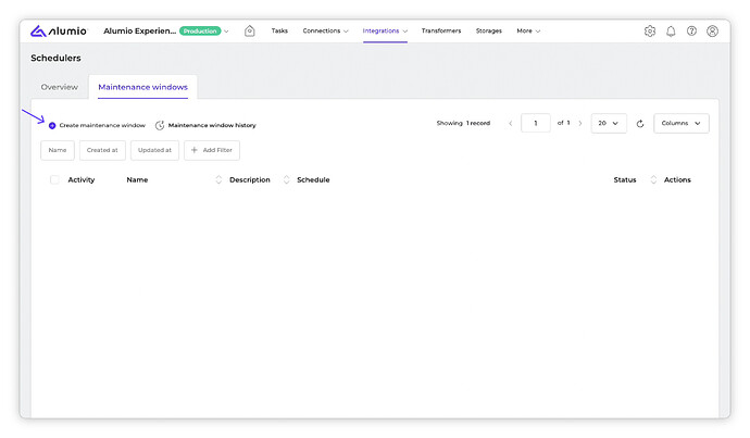 Alumio - Forum - Maintenance Windows_Alert Settings