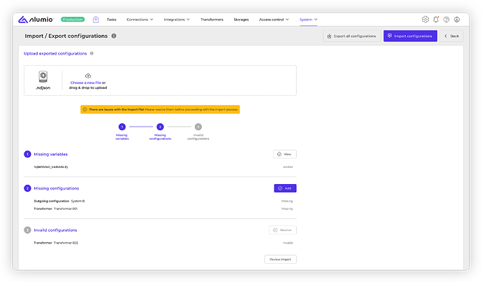 Alumio - Forum - Importing Exporting_Import Scenario 3 - 1