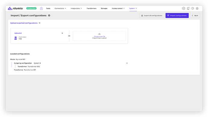 Alumio - Forum - Importing Exporting_Import Scenario 1