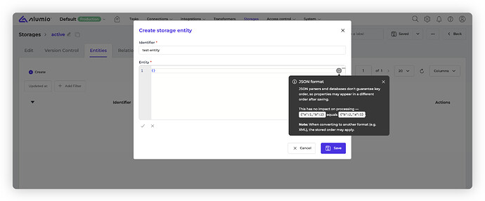 Alumio - Forum Release Notes - 3.109.0-RC1_JSON editors info