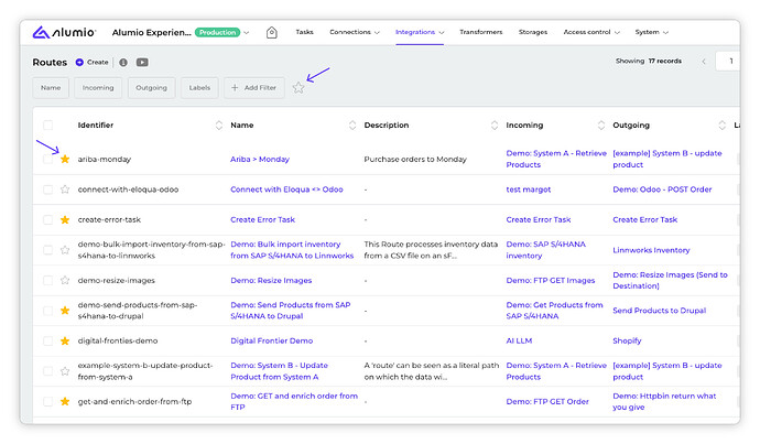Alumio - Forum - Marking configurations as favourite