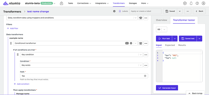 Alumio - Release Note - Quickly identify Transformer scope