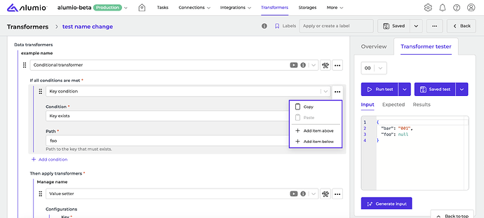 Alumio - Release Note - Reorder Transformer 2