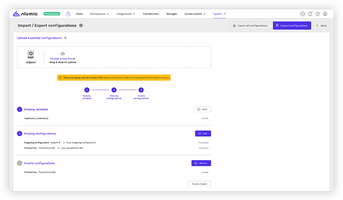 Alumio - Forum - Importing Exporting_Import Scenario 4 - 1