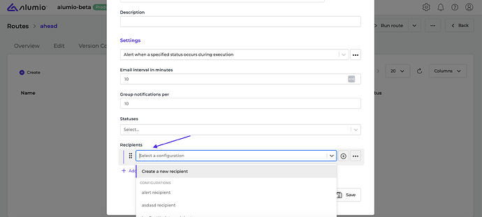 Alumio - Release Note - Alert Recipient Functionality 3